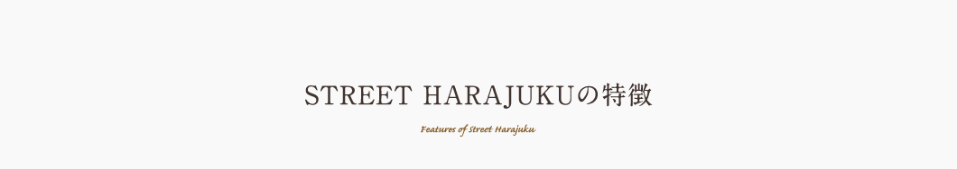 STREET HARAJUKUの特徴